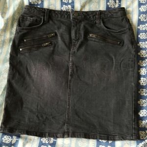 A.N.A. black denim zipper pencil skirt